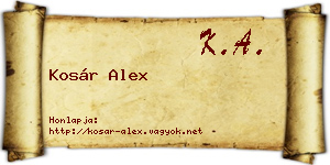 Kosár Alex névjegykártya